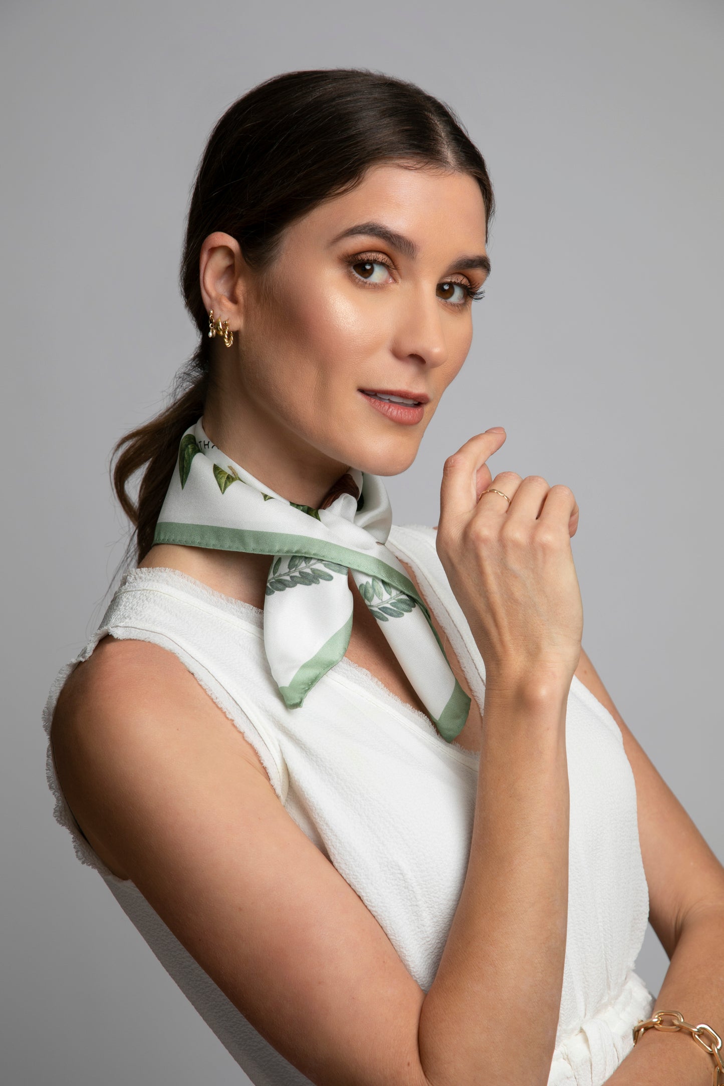 Mixed Leaves Mini Scarf