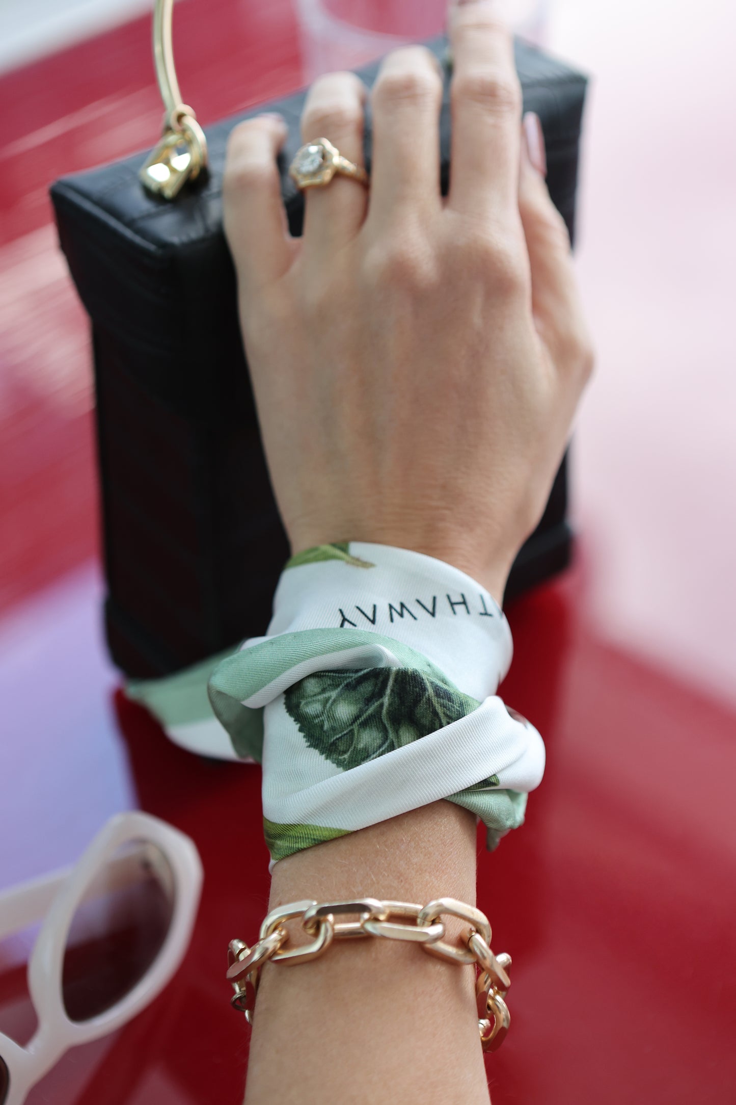 Mixed Leaves Mini Scarf