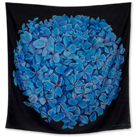 Hydrangea Joy - Wool Silk Blend Shawl Scarf