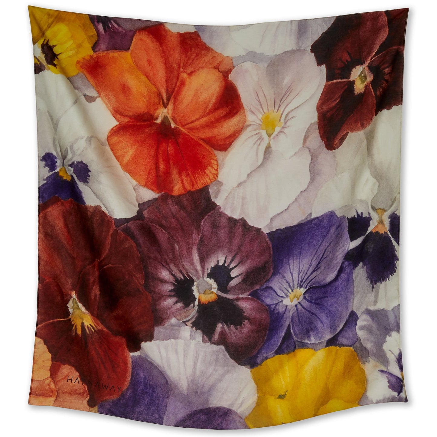 Pansy Bliss -  Wool Silk Blend Shawl Scarf